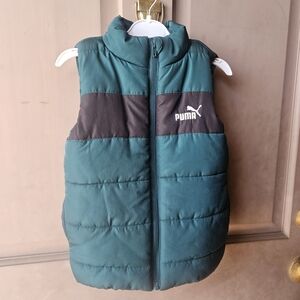Puma Green and Black Puffer Vest